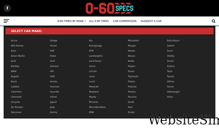 0-60specs.com Screenshot